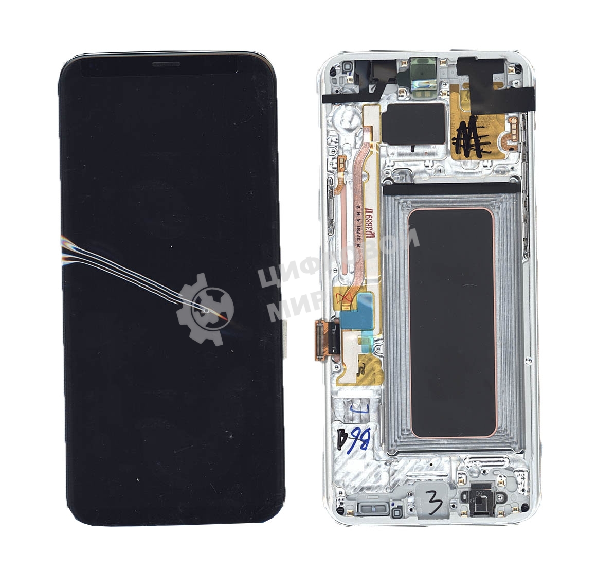 Дисплей для Samsung Galaxy S8 Plus SM-G955F черный c серебристой рамкой