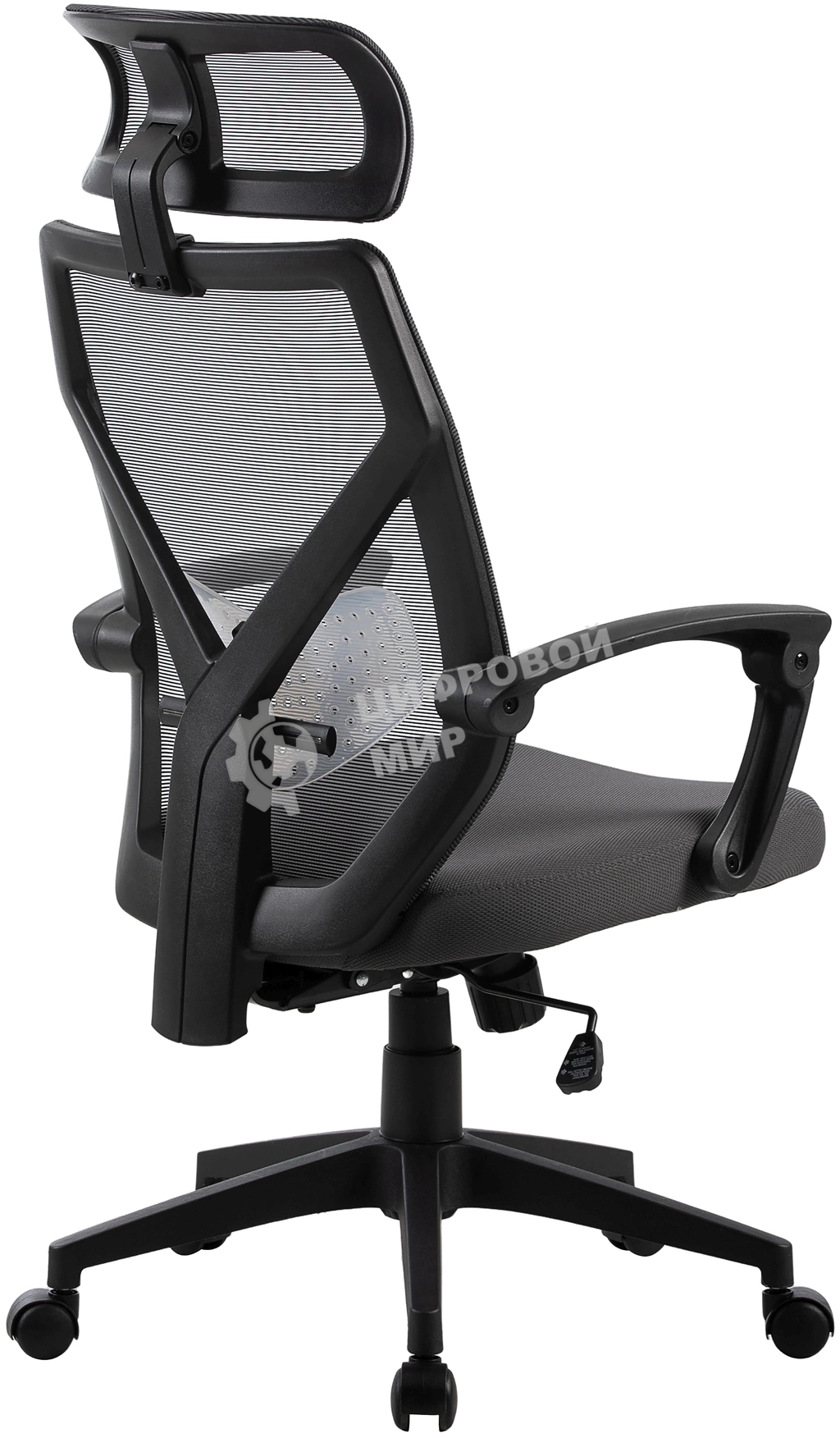 Кресло компьютерное Cactus CS-MC414-GY черный/серый, сетка/ткань, с подголов. крестов. пластик, пластик черный