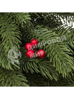 Еловый венок с ягодами и гирляндой Neon-night Ø 45 см, 20 LED, 2 х АА, литой, теплое белое свечение
