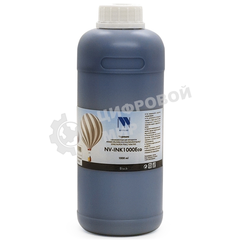 Чернила NVPrint экосольвентные NV-INK1000 черный Eco для аппаратов MIMAKI JV2/JV22/JV2/JV4/ROLAND RS640/FJ740/MUTOH 900C/1604/DX5 (1000ml) Китай