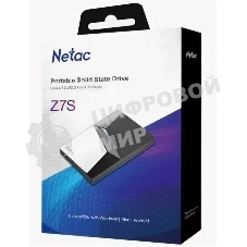 Внешний SSD Netac Z7S, 2TB, USB 3.2 Gen 1 Type-A, R/W 550/480, черный