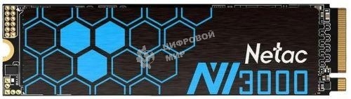 Накопитель SSD Netac NV3000, 500Gb, PCIe 3.0 x4, M.2 2280, NVMe, R/W 3000/2100, с радиатором