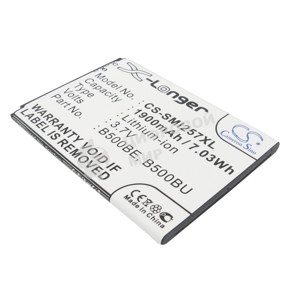 Аккумулятор CameronSino CS-SMI257XL (B500AE) для Galaxy S4 mini GT-I9190 3.7V, 1900mAh, 7.03Wh