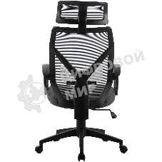 Кресло компьютерное Cactus CS-MC414-GY черный/серый, сетка/ткань, с подголов. крестов. пластик, пластик черный