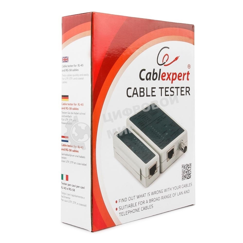 Тестер LAN Gembird NCT-1, для RJ-45, RG-58
