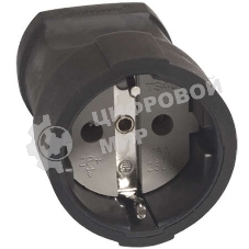 Штепсель с заземл. ПВХ-облив черный 16А 250В (еврослот) UNIVersal ОА1020