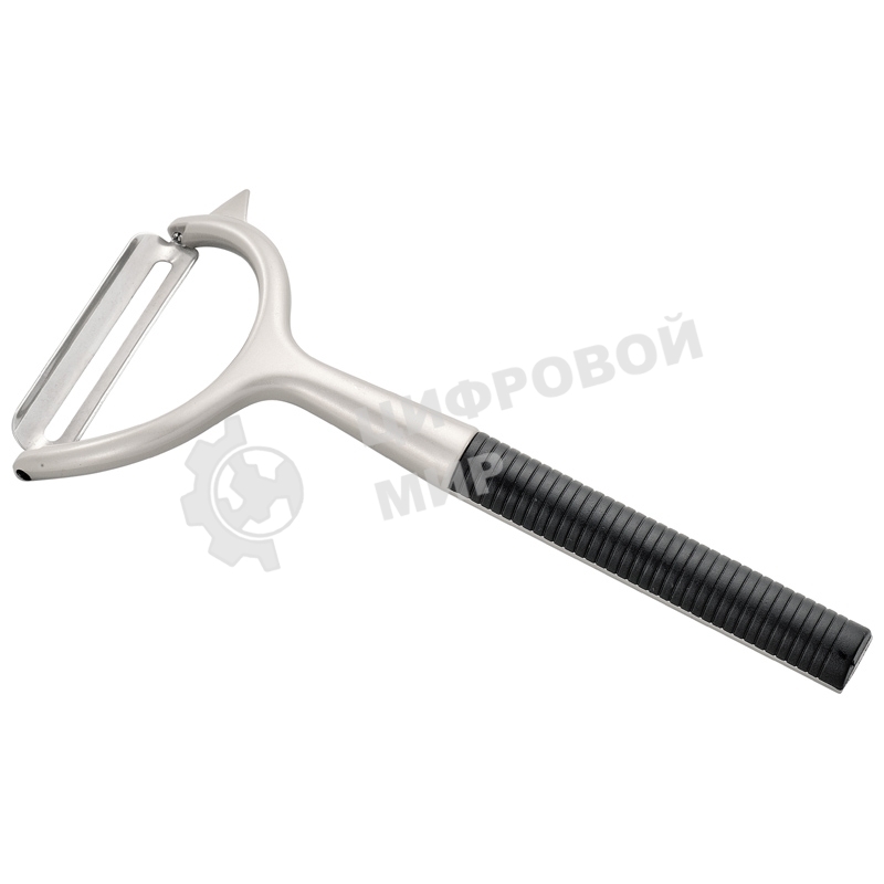 Овощечистка Mallony с гориз. лезв-м,серии Eletto, сплав цинка никелированный,ABS пластик (ручка)