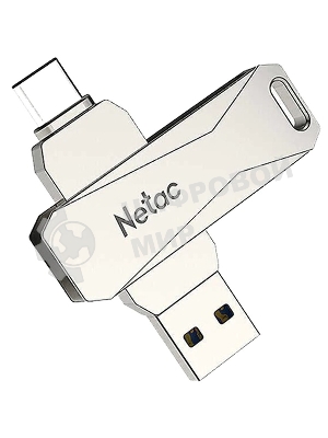 Флешка USB Netac U782C, 256Gb, USB 3.0, серебристый