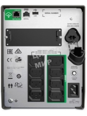 Источник бесперебойного питания APC Smart-UPS 1000VA/700W, Line-Interactive, LCD, Out: 220-240V 8xC13 (4-Switched), SmartSlot, USB, SmartConnect, черный, 1 year warranty (REP: SMT1000I)