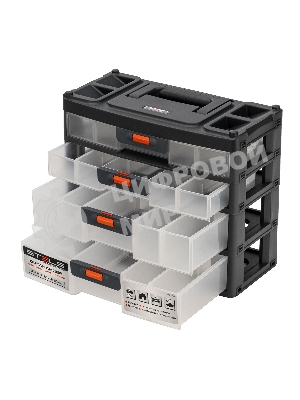 Органайзер Stels для хранения с выдвижными лотками 310х150х260мм, 4 секции, пластик