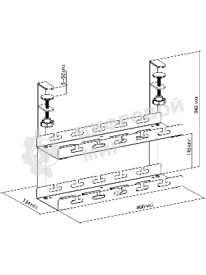 Кабель-канал Cactus CS-CM-400-2BK для столов 40x13.4x34.2 см черный
