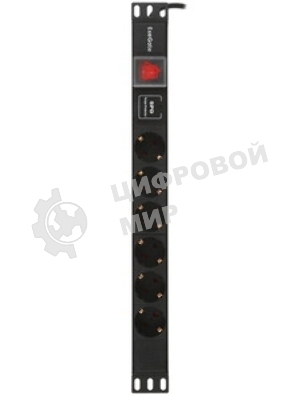Блок розеток горизонтальный ExeGate ServerPro PDU-19H609 Al-6S-C14-2, 19