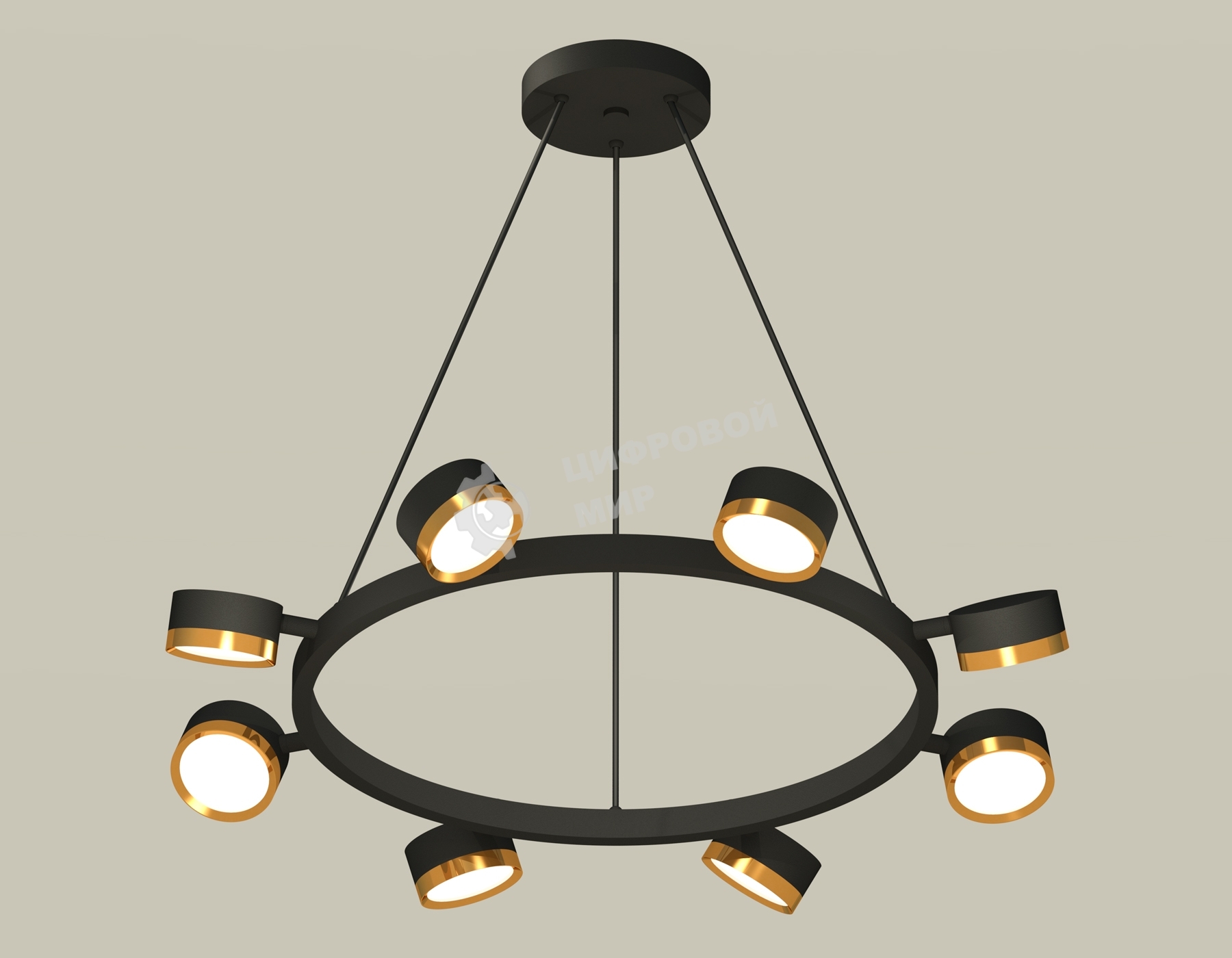 Светильник Ambrella light XB9198152/8 SBK/PYG черный песок/золото желтое полированное GX53 (C9198, N8124)