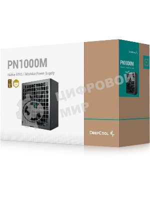Блок питания Deepcool/GamerStorm PN1000M, 1000Вт, 80 PLUS Gold, 135мм, модульный, черный