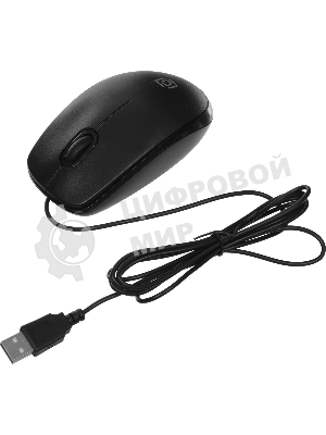 Мышь проводная Oklick 195M черный, 800 dpi, USB, кнопки - 3