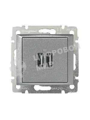 Розетка 2-ая USB | 770270 | Legrand Valena Алюминий