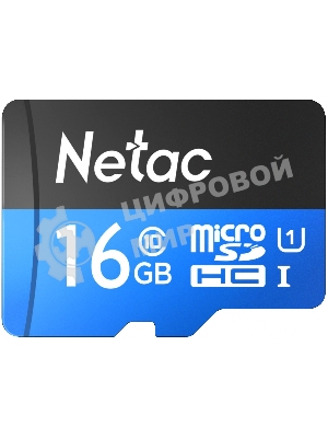 Флеш карта microSDHC 16Gb Netac P500 NT02P500STN-016G-R (с SD адаптером) 80Mb/s