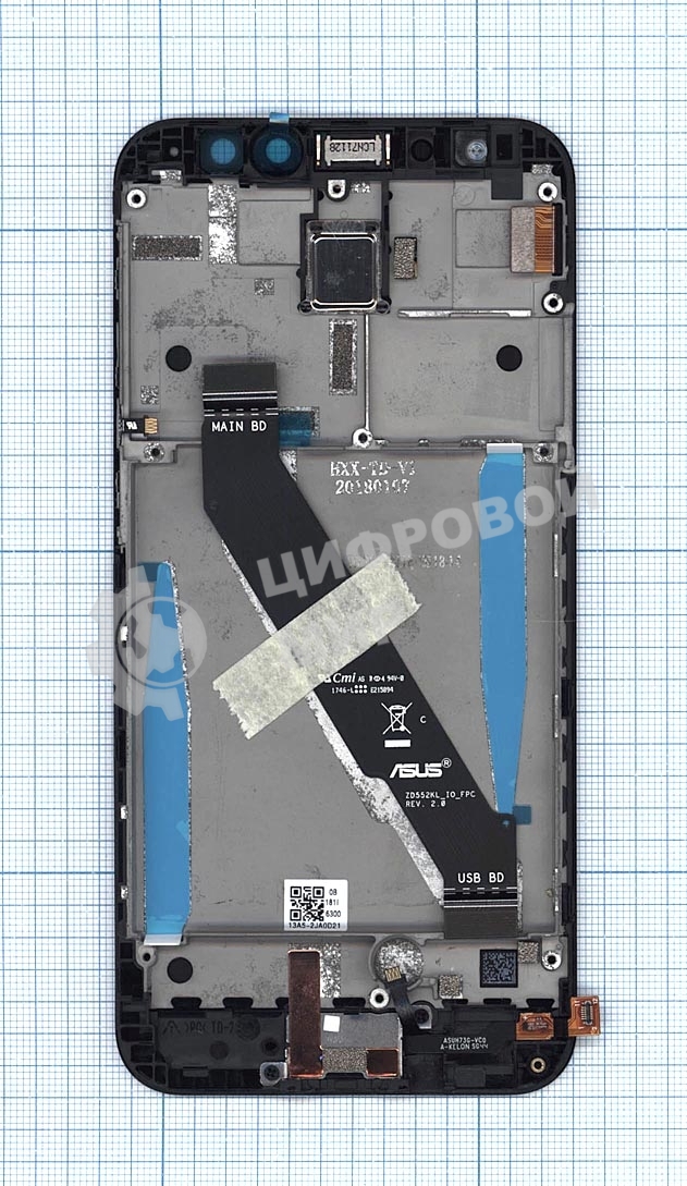 Дисплей для Asus Zenfone 4 Selfie Pro ZD552KL черный с рамкой