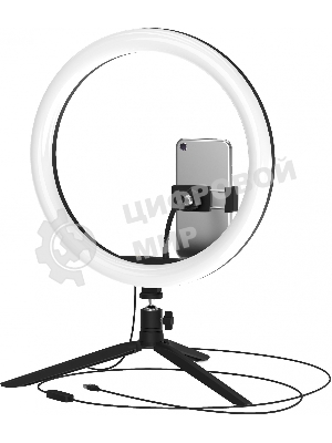 Светильник кольцевой Gauss 15W 800lm 3000-6500K 5V USB IP20 300x23мм черный дим пульт е LED