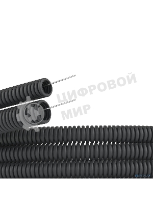 Труба гофрированная ДКС 71732 ПНД d32 мм с протяж. черный (уп. 25 м)