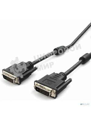 Кабель DVI-D dual link Cablexpert CC-DVI2L-BK-10M, 25M/25M, 10м, черный, экран, феррит.кольца, пакет