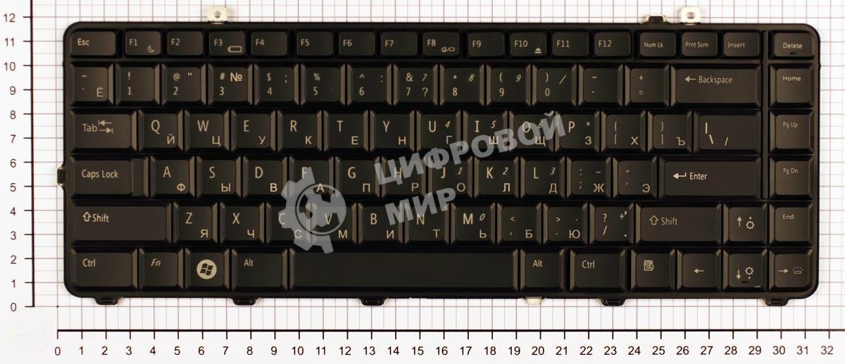 Клавиатура для ноутбука Dell Studio 15 1555 1557 1558 черная с подсветкой