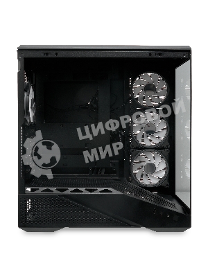Компьютерный корпус без блока питания HSPD F711-TGbK-ARGB, Panoramic Full Tower, черный, TG, 0.7 SPCC, 4x120мм ARGB ATX, mATX, mITX 190/420/280мм 2x2.5