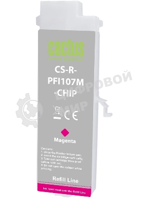 Картридж перезаправляемый струйный Cactus CS-R-PFI107M-CHIP пурпурный для Canon imageProGRAF iPF670/680/685/770/780/785