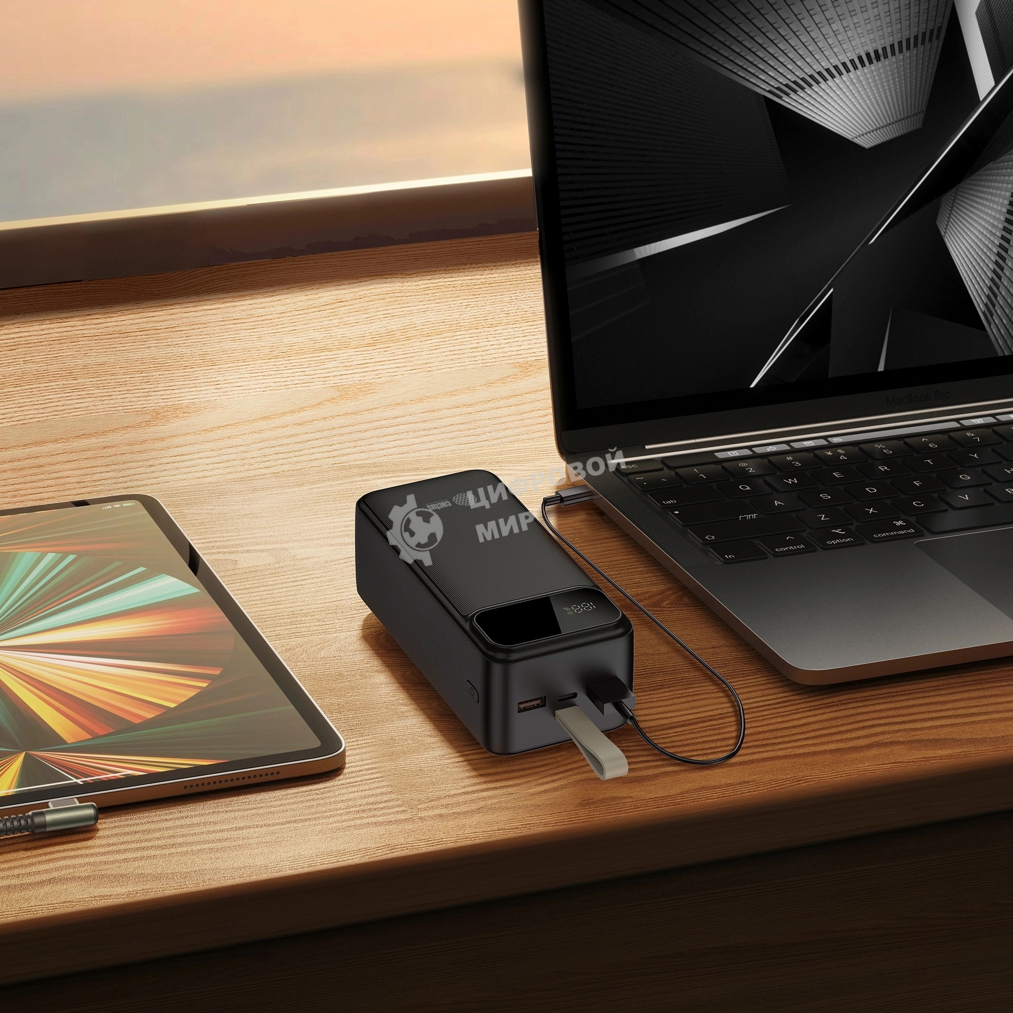 Портативный аккумулятор Cactus CS-PBFSND-40000 40000mAh 65W 3A черный