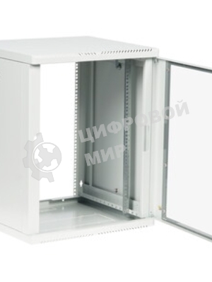 Шкаф коммутационный ЦМО (ШРН-М-15.500-9005) настенный 15U 600x520 мм пер. дв. стекл. 130 кг черный 456 мм 24.66 кг 180 град. 745 мм