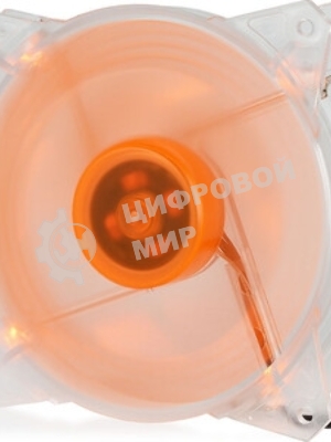Вентилятор для корпуса Crown CMCF-12025S-1213 прозрачный/оранжевый, 120 мм, 1650 об/мин, 28 дБ, 3 pin