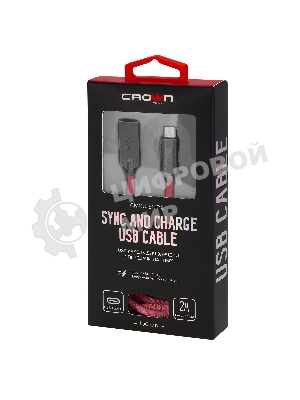 Кабель Crown USB - USB Type-C CMCU-3132C red