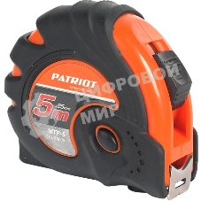 Рулетка PATRIOT MTP-5, ударопрочный корпус, обрезиненная, 5м
