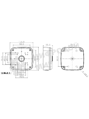 Настенная коробка Dahua для корпусов серий HDW2 Junction Box PFA121