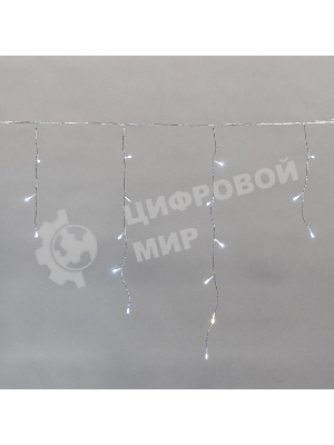 Гирлянда светодиодная Neon-night Айсикл (бахрома) 10х0,6м, с эффектом мерцания, прозрачный провод, IP44, 230В, диоды белые, 238LED