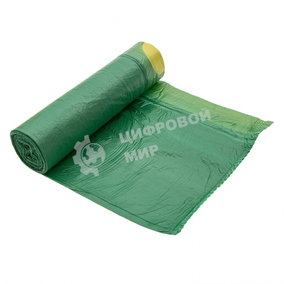 Пакеты для мусора с завязками Home Palisad 35 л x 15 шт. зеленые