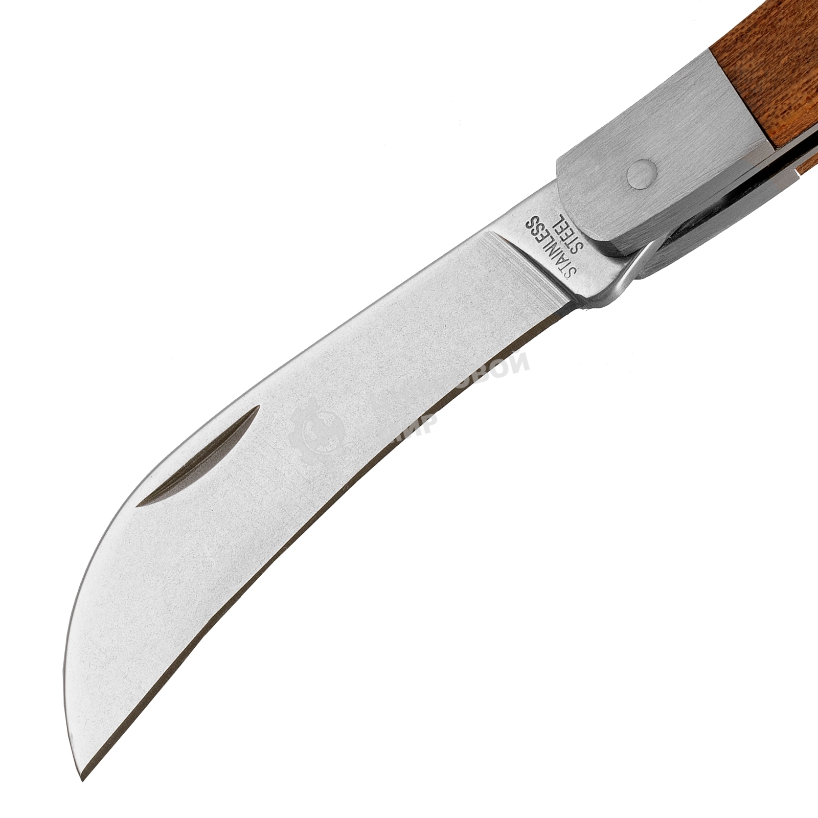 Нож Palisad садовый 170 мм складной изогнутое лезвие дерев. ручка