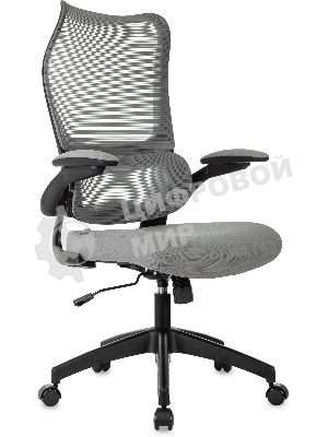Кресло руководителя Бюрократ Sigma 1 серый, сетка/ткань, крестов. пластик