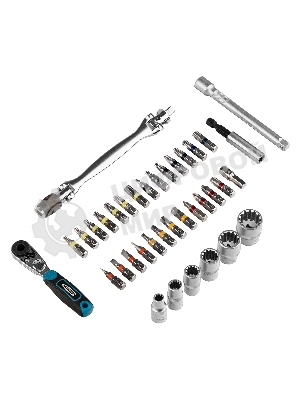 Набор бит Gross 11625 и головок торцевых 1/4'' карданный ключ трещотка адаптер s2 37 шт.