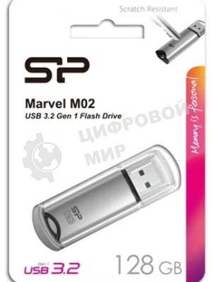 Флешка USB R/W 128Gb Type-A USB 3.2 Gen 1, Silver, Blue