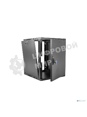 Шкаф ЦМО телекоммуникационный настенный сварной 12U (600 350) съемные стенки, дверь металл, черный