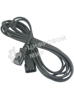 Кабель питания сист.блок-монитор Gembird 1.8м, VDE(0.75мм), черный, с зазем., пакет