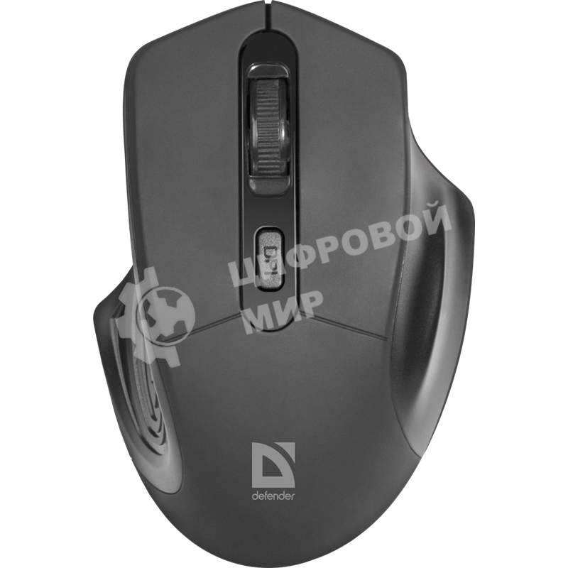 Мышь беспроводная Defender Datum MB-345 черный, 1600 dpi, радиоканал, USB, кнопки - 4