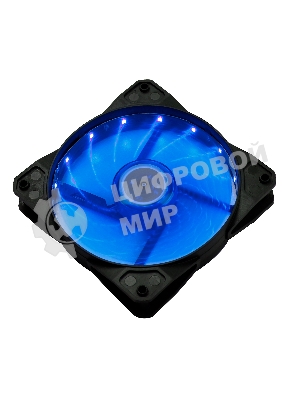 Вентилятор для корпуса Digma DFAN-LED-BLUE черный, 120 мм, 1200 об/мин, 23 дБ, 4 pin