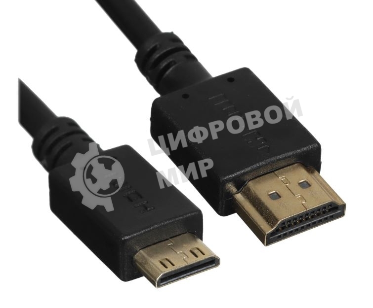 Кабель GoPower HDMI (m)-miniHDMI (m) 1,8м ПВХ ver.1.4 черный Premium Zip-Lock c подвесом (1/100)
