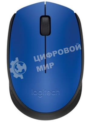 Мышь беспроводная Logitech M171 голубой, 1000 dpi, радиоканал, USB, кнопки - 3