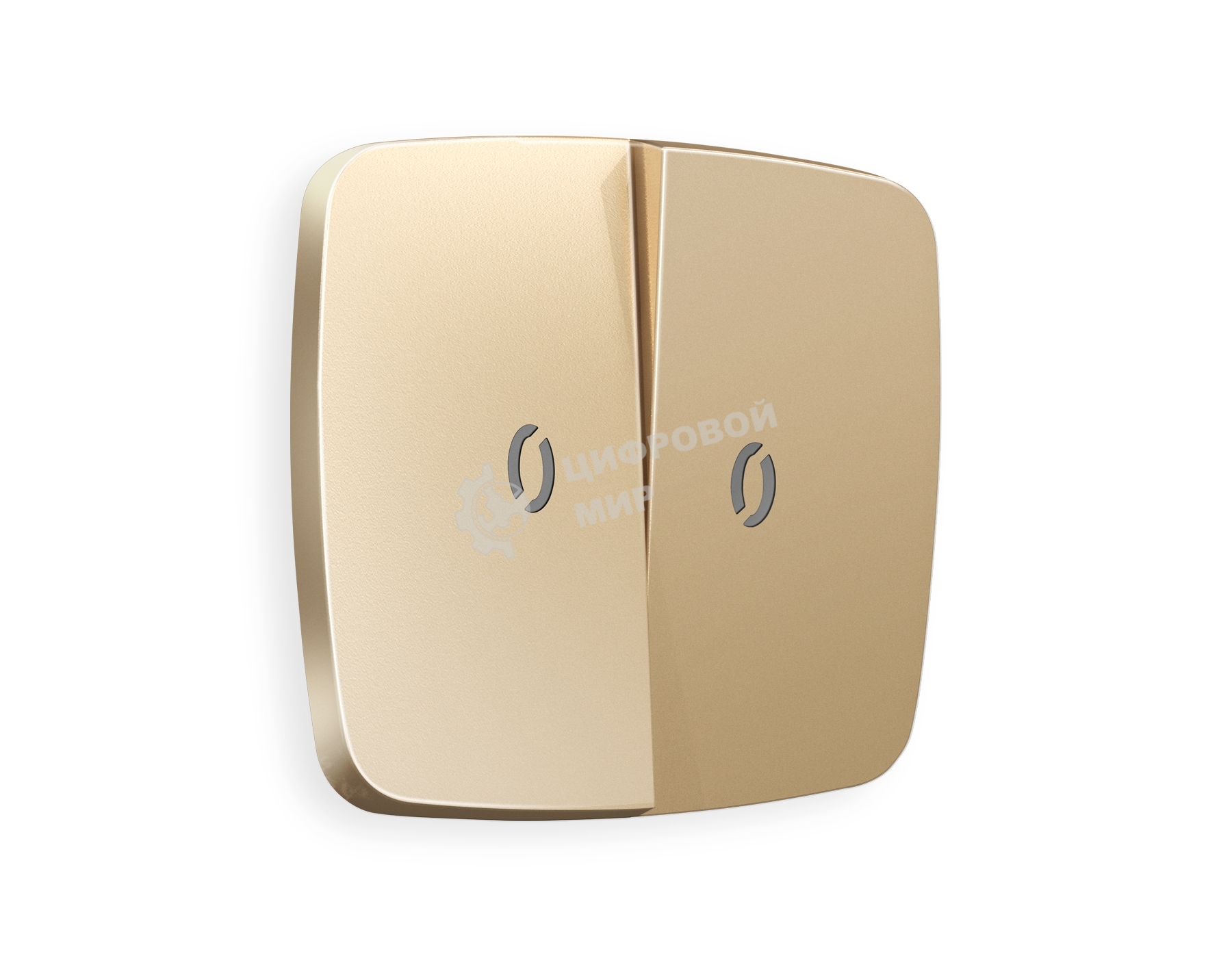 Лицевая панель OMEGA (Шампань) для 2-кл выключателей с подсветкой QUANT OP6040
