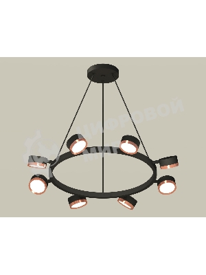 Светильник Ambrella light XB9198153/8 SBK/PPG черный песок/золото розовое полированное GX53 (C9198, N8126)