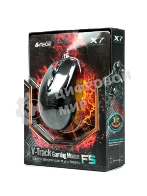 Мышь проводная A4Tech F5 черный, 3000 dpi, USB, кнопки - 7