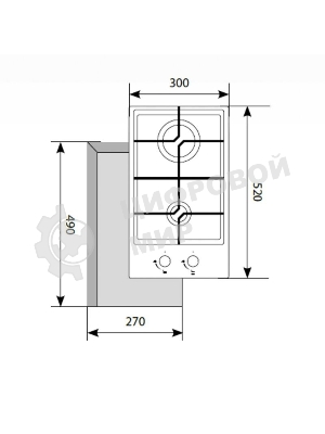 Газовая варочная панель LEX GVG 321 BL2 конфорки газ-контроль электроподжиг